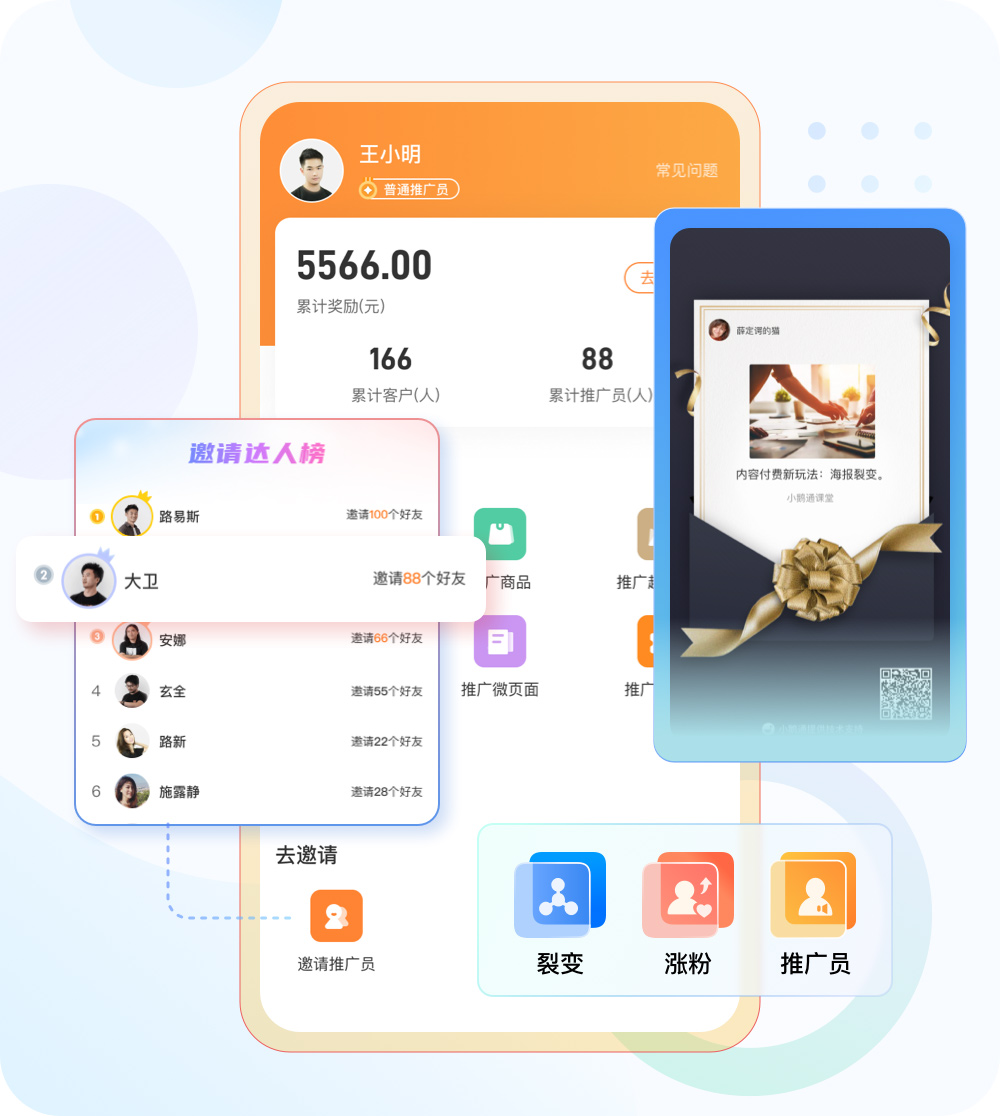 裂变+分销玩法 不断获取用户